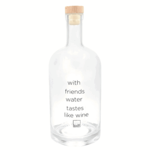 Waterfles 'With friends water tastes like wine'