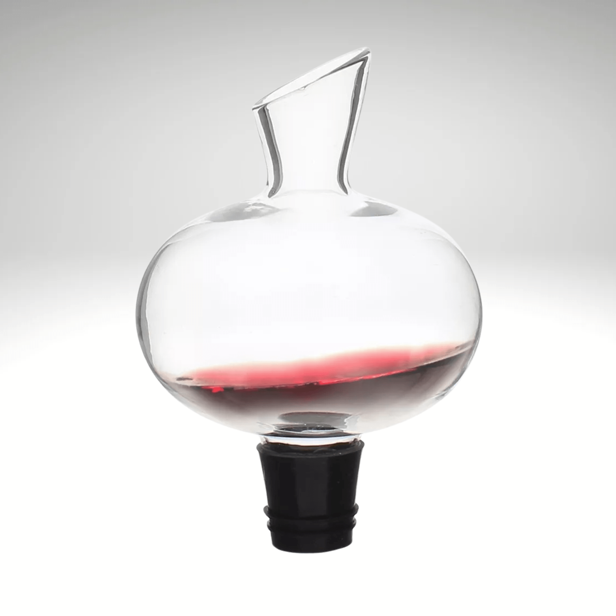 Luxe wijnbeluchter van glas en siliconen