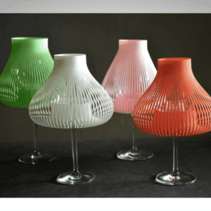 Wijnglas lampenkapjes vrolijke kleurenmix-set van 4