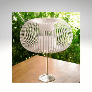 Lampenkapjes rond wit-set van 2